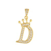 Copper Goldplated Inlaid Zircon Crown Pendant Accessories Handmade Necklace Bracelet