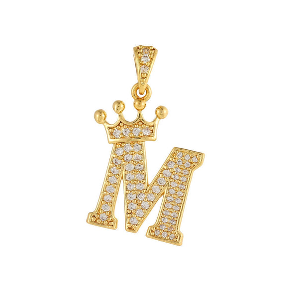 Copper Goldplated Inlaid Zircon Crown Pendant Accessories Handmade Necklace Bracelet