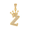 Copper Goldplated Inlaid Zircon Crown Pendant Accessories Handmade Necklace Bracelet