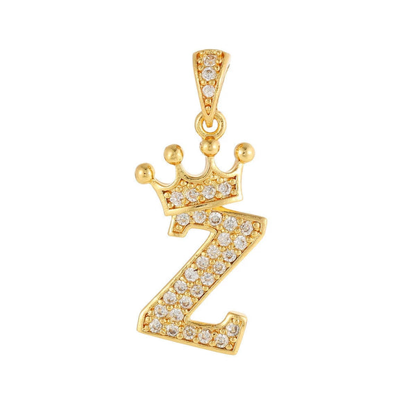 Copper Goldplated Inlaid Zircon Crown Pendant Accessories Handmade Necklace Bracelet