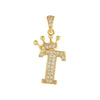 Copper Goldplated Inlaid Zircon Crown Pendant Accessories Handmade Necklace Bracelet