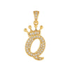 Copper Goldplated Inlaid Zircon Crown Pendant Accessories Handmade Necklace Bracelet