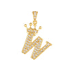 Copper Goldplated Inlaid Zircon Crown Pendant Accessories Handmade Necklace Bracelet