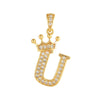 Copper Goldplated Inlaid Zircon Crown Pendant Accessories Handmade Necklace Bracelet