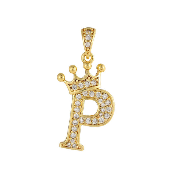 Copper Goldplated Inlaid Zircon Crown Pendant Accessories Handmade Necklace Bracelet