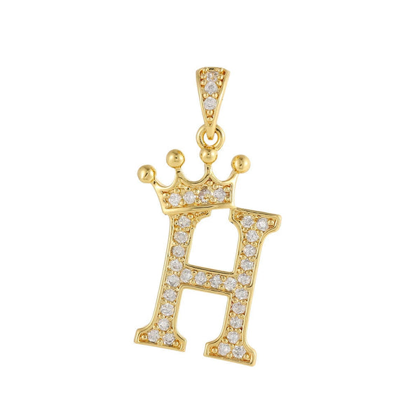 Copper Goldplated Inlaid Zircon Crown Pendant Accessories Handmade Necklace Bracelet