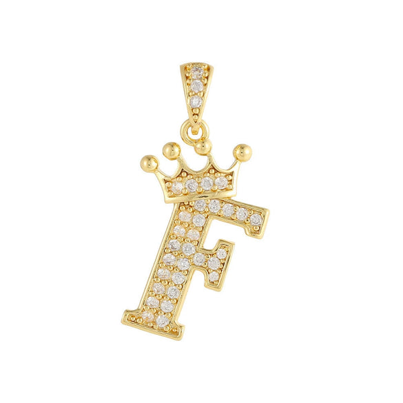 Copper Goldplated Inlaid Zircon Crown Pendant Accessories Handmade Necklace Bracelet