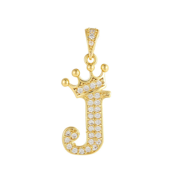 Copper Goldplated Inlaid Zircon Crown Pendant Accessories Handmade Necklace Bracelet