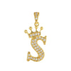 Copper Goldplated Inlaid Zircon Crown Pendant Accessories Handmade Necklace Bracelet