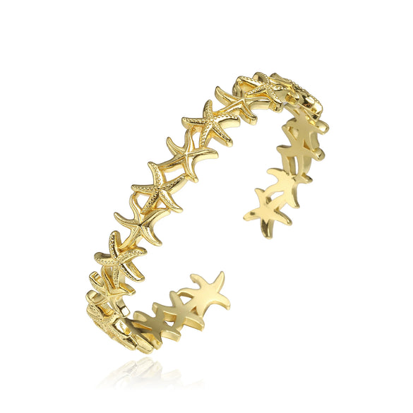 Copper Goldplated Starshaped Fivepointed Star Bracelet Electroplated Simple Animal Style