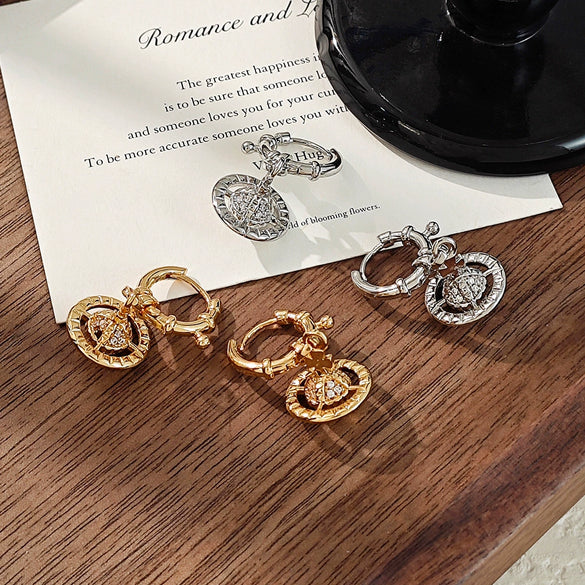 Copper Handmade Star Shape Planet Pendant Fashion Earrings For Women
