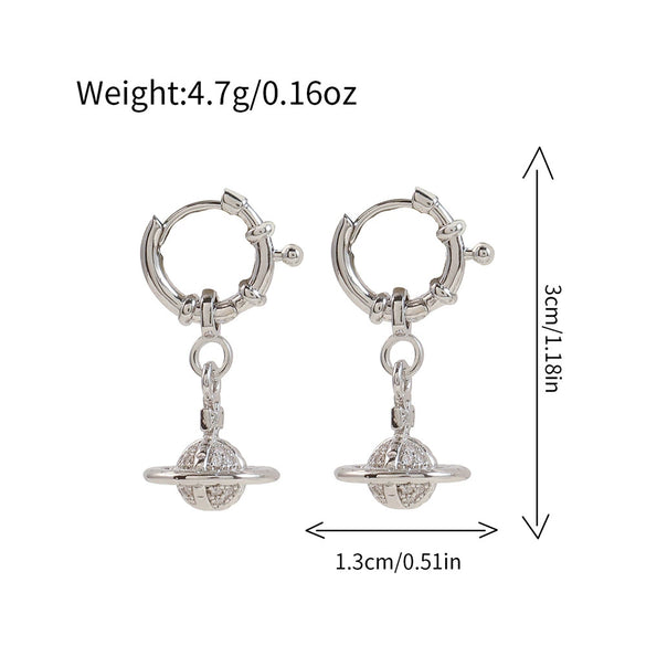 Copper Handmade Star Shape Planet Pendant Fashion Earrings For Women
