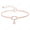 Copper Heart Knot Snake Chain Bracelet Electroplated Love Knot Couple Bracelet With Round Snake Bone Style For Unisex Wear