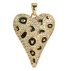Copper Heart Shape Leopard Print Pendant Jewelry Accessories Plated With Gold