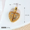 Copper Heart Shape Pendant Accessories With Real Gold Electroplating And Micro Inlaid Zircon For Bracelet And Necklace
