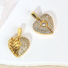Copper Heart Shape Pendant Accessories With Real Gold Electroplating And Micro Inlaid Zircon For Bracelet And Necklace