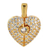 Copper Heart Shape Pendant Accessories With Real Gold Electroplating And Micro Inlaid Zircon For Bracelet And Necklace