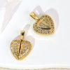 Copper Heart Shape Pendant Accessories With Real Gold Electroplating And Micro Inlaid Zircon For Bracelet And Necklace