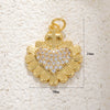 Copper Heartshaped Geometric Cross Love Necklace Pendant With Zircon And Electroplating