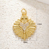 Copper Heartshaped Geometric Cross Love Necklace Pendant With Zircon And Electroplating