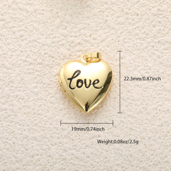 Copper Heartshaped Geometric Cross Love Necklace Pendant With Zircon And Electroplating