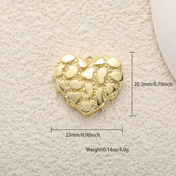 Copper Heartshaped Geometric Cross Love Necklace Pendant With Zircon And Electroplating