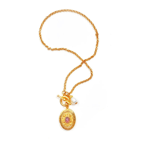 Copper Heartshaped Openable Photo Box Pendant Necklaces Electroplating Light Luxury Geometric Twist Chain