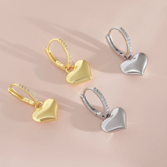 Copper Heartshaped Simple Fashion Earrings For Women