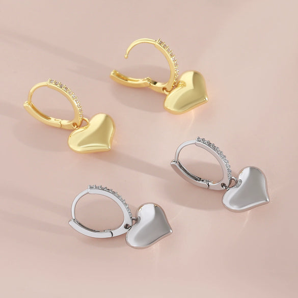 Copper Heartshaped Simple Fashion Earrings For Women