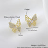 Copper Hollow Butterfly Animal Style Electroplated Women's Earrings