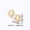 Copper Hollow Diamondembedded Electroplated Women's Earring