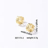 Copper Hollow Diamondembedded Electroplated Women's Earring
