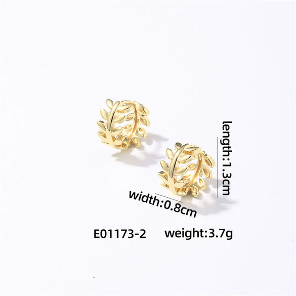 Copper Hollow Diamondembedded Electroplated Women's Earring
