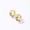 Copper Hollow Diamondembedded Electroplated Women's Earring