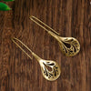 Copper Hollow Leaf Geometric Style Electroplated Women's Earrings