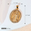 Copper Inlaid Colorful Zircon Oval Pendant Jewelry Electroplated Necklace