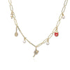 Copper Inlaid Pearl Badminton Table Tennis Racket Style Necklace Set For Women