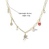 Copper Inlaid Pearl Badminton Table Tennis Racket Style Necklace Set For Women