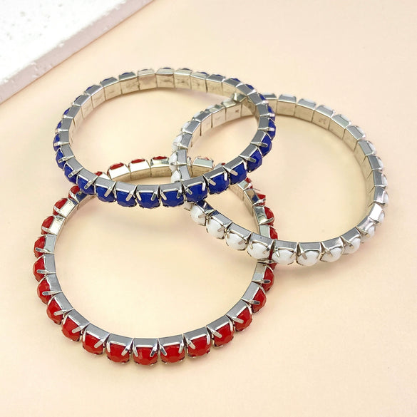 Copper Inlaid Resin Diamond Elastic Bracelet Unisex Diamond Design