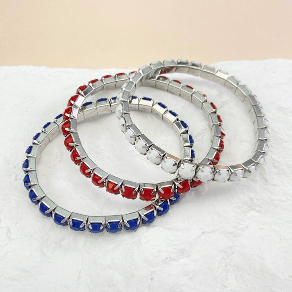 Copper Inlaid Resin Diamond Elastic Bracelet Unisex Diamond Design