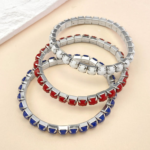 Copper Inlaid Resin Diamond Elastic Bracelet Unisex Diamond Design