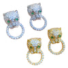 Copper Inlaid Zircon Animals Style Electroplated Hiphop Cheetah Leopard Head Earrings