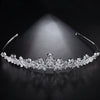Copper Inlaid Zircon Bridal Headband Electroplated Floral Crown Style Wedding Headwear For Women