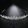 Copper Inlaid Zircon Bridal Headband Electroplated Floral Crown Style Wedding Headwear For Women