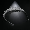 Copper Inlaid Zircon Bridal Headband Electroplated Floral Crown Style Wedding Headwear For Women