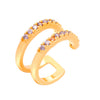 Copper Inlaid Zircon Double Layer Geometric Ear Clip For Women Electroplated Ear Clip Without Ear Hole