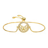 Copper Inlaid Zircon Electroplated Evil Eye And Heart World Tree Bracelet For Women And Unisex
