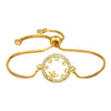 Copper Inlaid Zircon Electroplated Evil Eye And Heart World Tree Bracelet For Women And Unisex