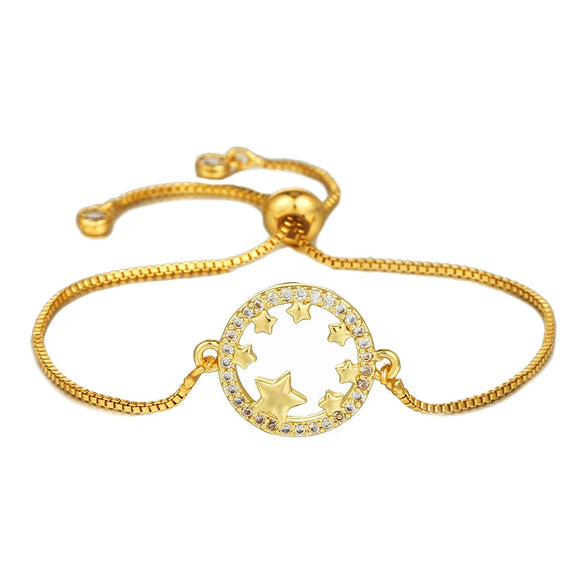 Copper Inlaid Zircon Electroplated Evil Eye And Heart World Tree Bracelet For Women And Unisex