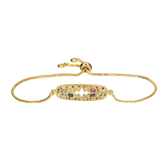 Copper Inlaid Zircon Electroplated Evil Eye And Heart World Tree Bracelet For Women And Unisex